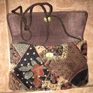 9" Quilt Pattern Crossbody Velvet Purse